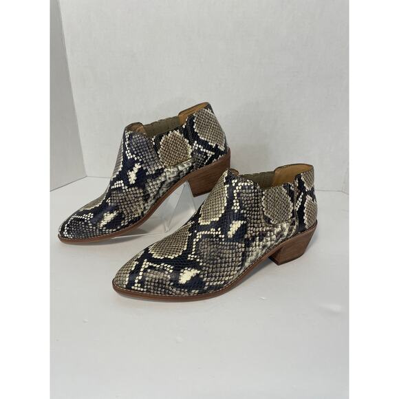 Madewell Sonia Leather Snakeskin Print Low Chelsea Boot Womens Size 7.5 - Picture 1 of 7